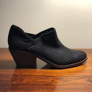 Vince Camuto Black Perforated Ankle Booties